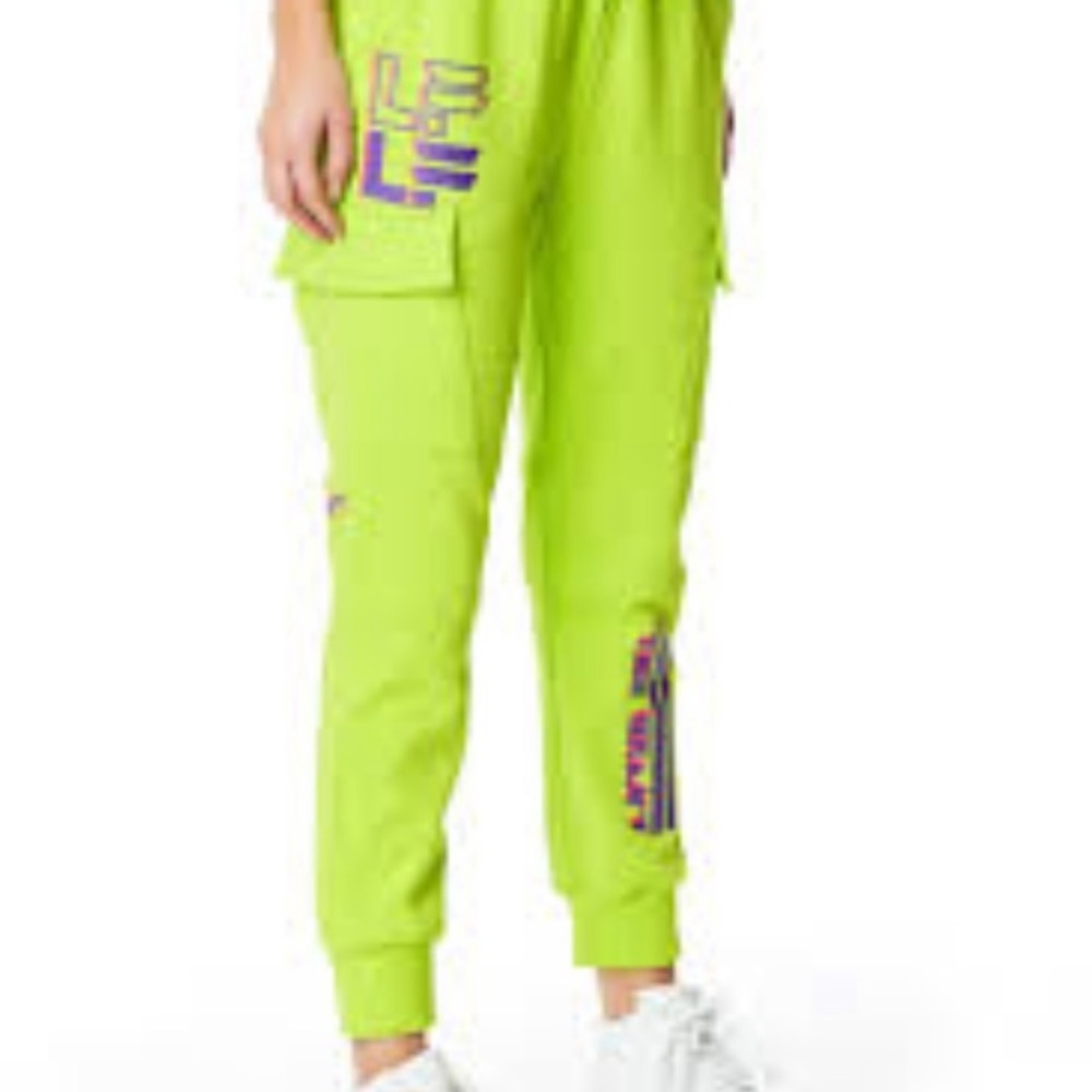 LF neon green sweatpants size Small